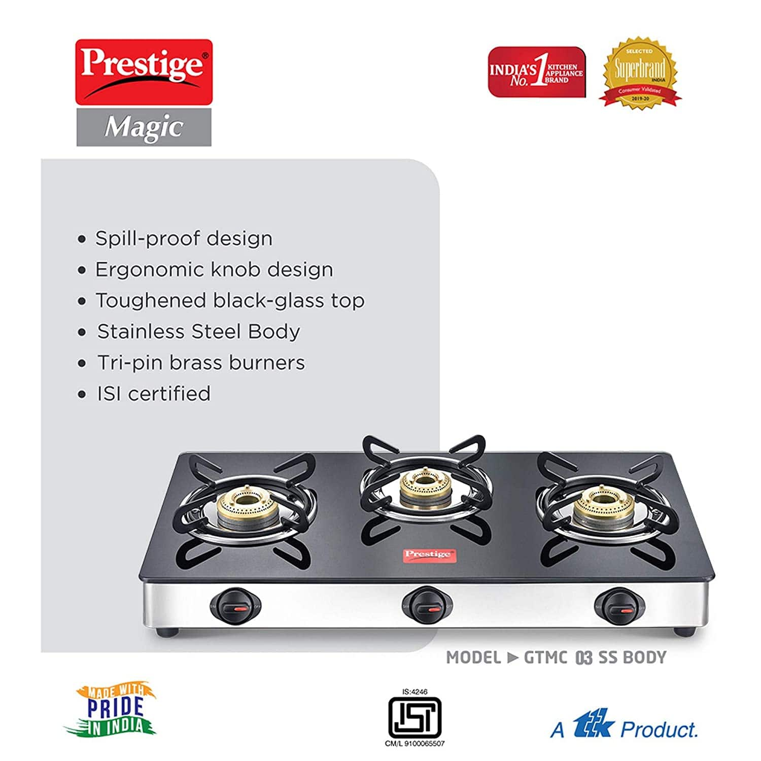 Prestige Gtmc Ss Magic Burner Manual Gas Stove Stainless Steel