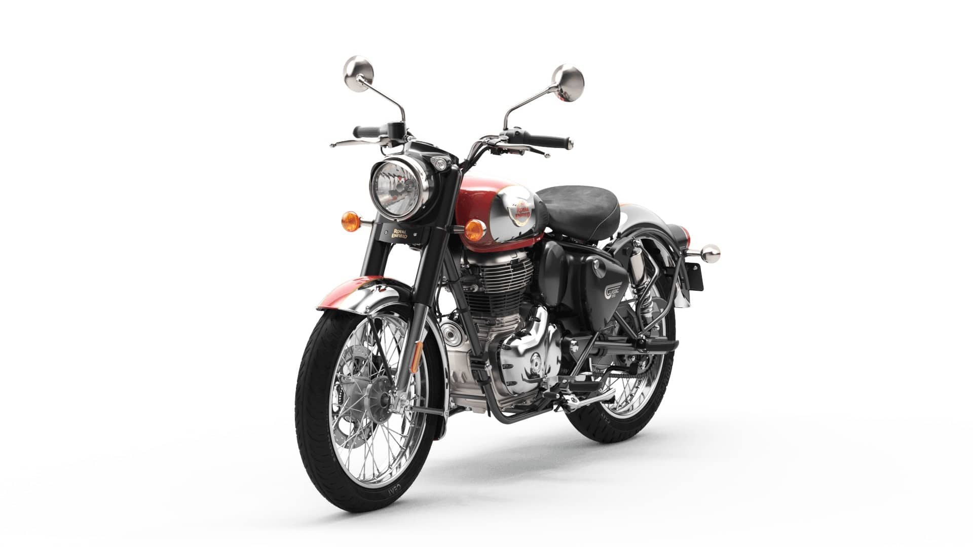 Royal Enfield Classic Chrome Series With Dual Channel Chrome Red