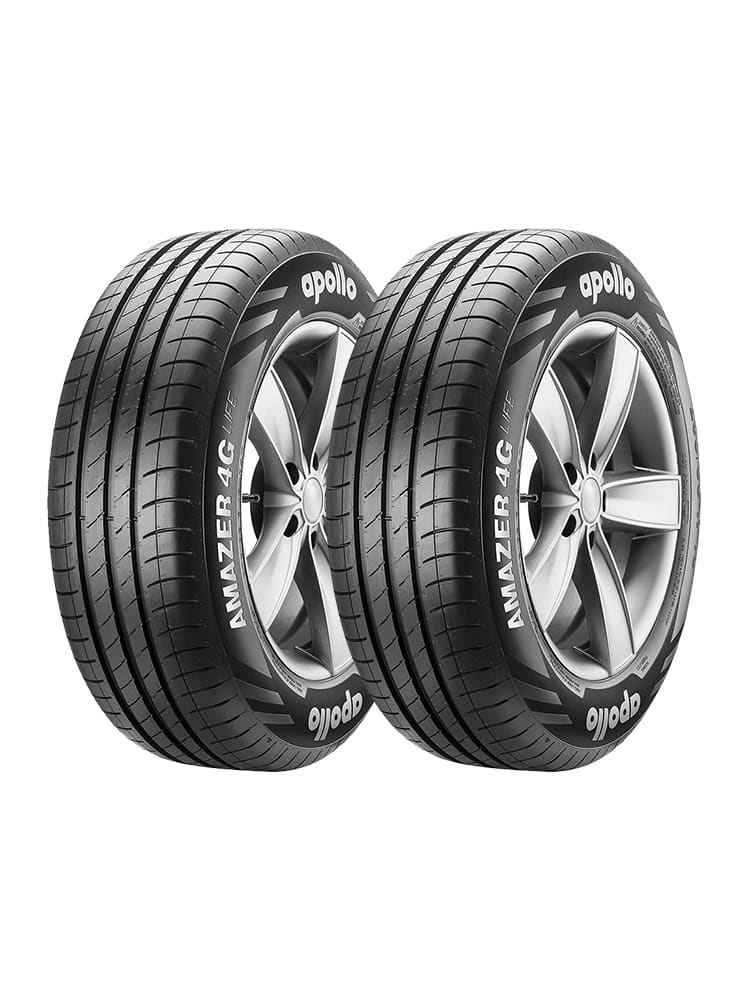 Apollo Amazer 4G Life 155 80 R13 75T Tubeless Car Tyre Black 1 Pair of 2 Tyres