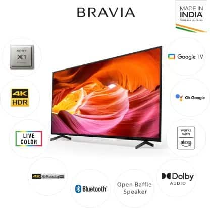 Sony Bravia 139 Cm (55 Inch) 4K Ultra HD Smart LED TV Black (KD-55X75L ...