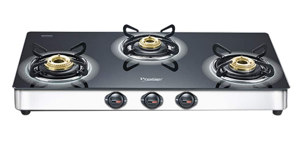 Prestige Royale Plus Glass Top Gas Stove Black GT 03L SS 40178 on EMI Bajaj Mall