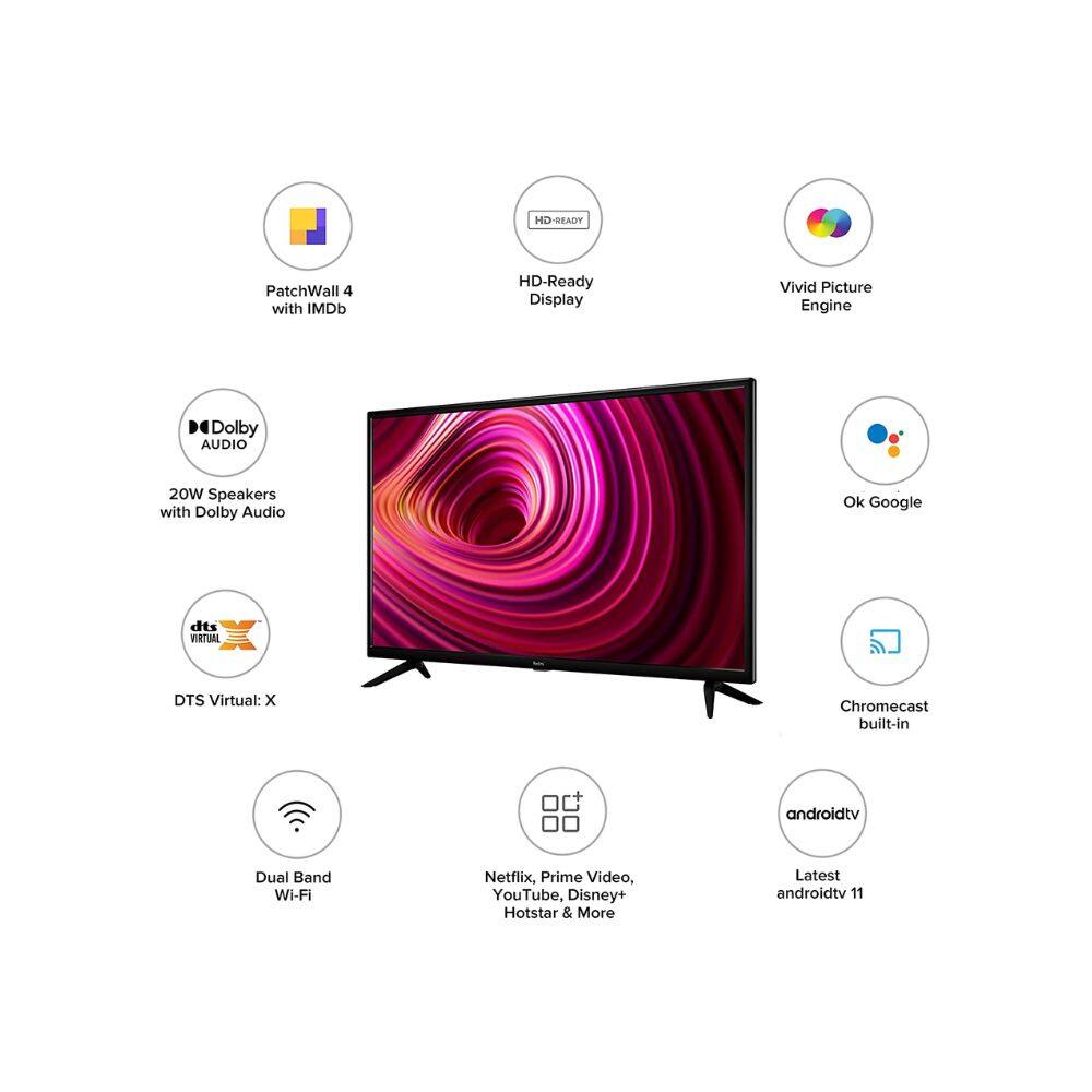 Redmi 80 Cm 32 Inches Android 11 Series Smart Led Tv L32m6 Ral32m7 Ra Black With Blaupunkt 5021