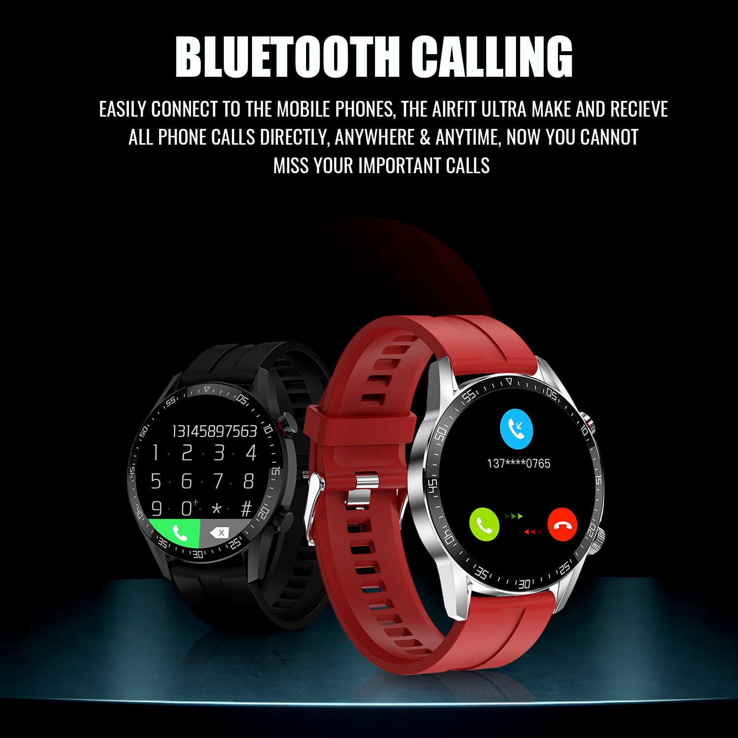 Honeybud Airfit Ultra S12 Smartwatch With Ecg Monitoring (Black Red) on ...