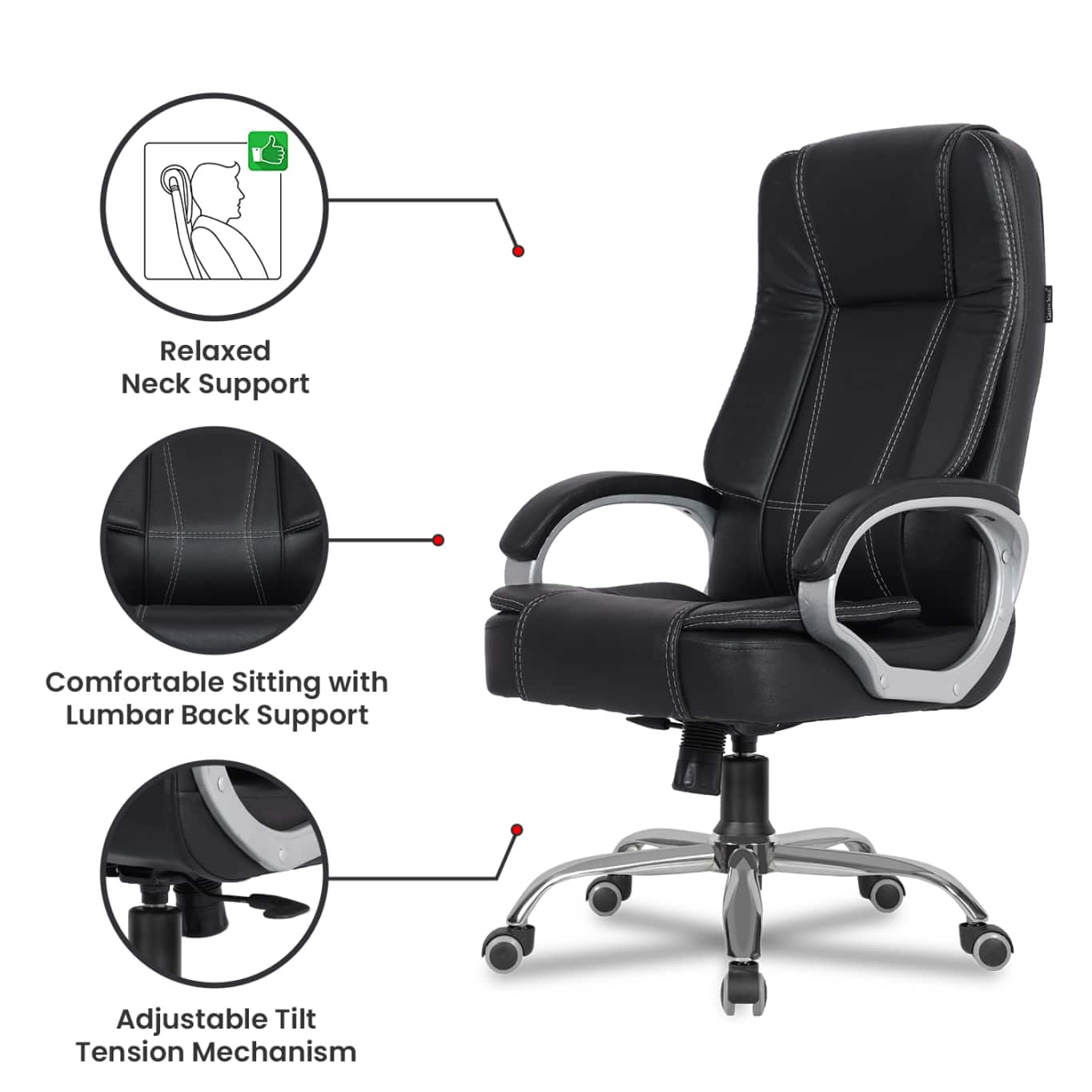 Green Soul Vienna High Back Leatherette Executive Office Ergonomic ...