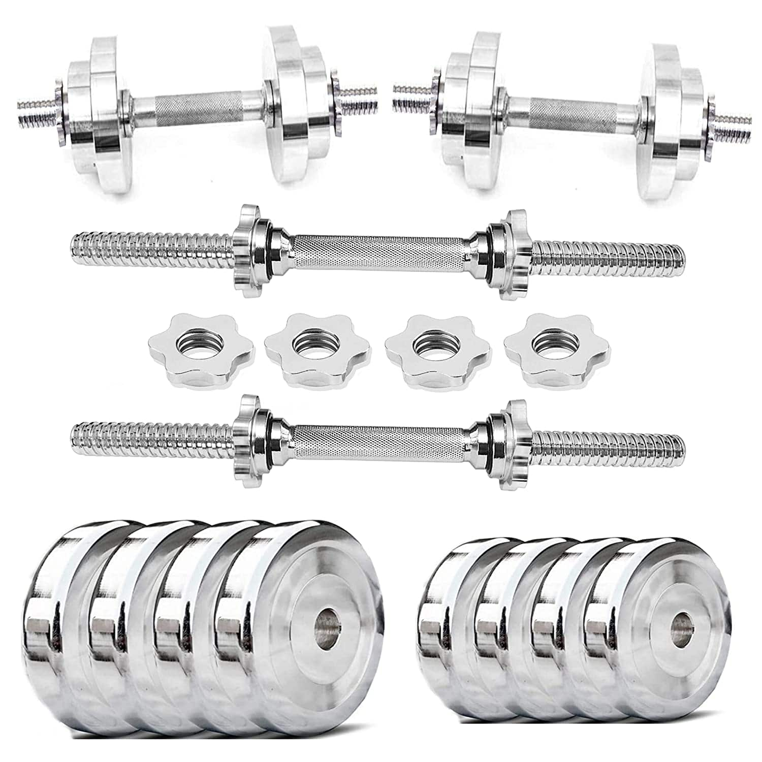 BULLAR Steel Dumbbell Set Steel Dumbbell Plates 30kg Dumbbells