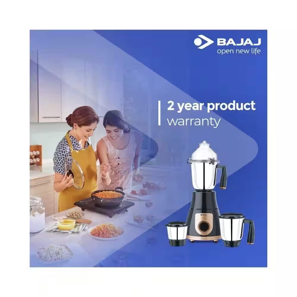 Bajaj 3701 GX 750 Watt Mixer Grinder, 3 jars (Black) on EMI Bajaj Mall