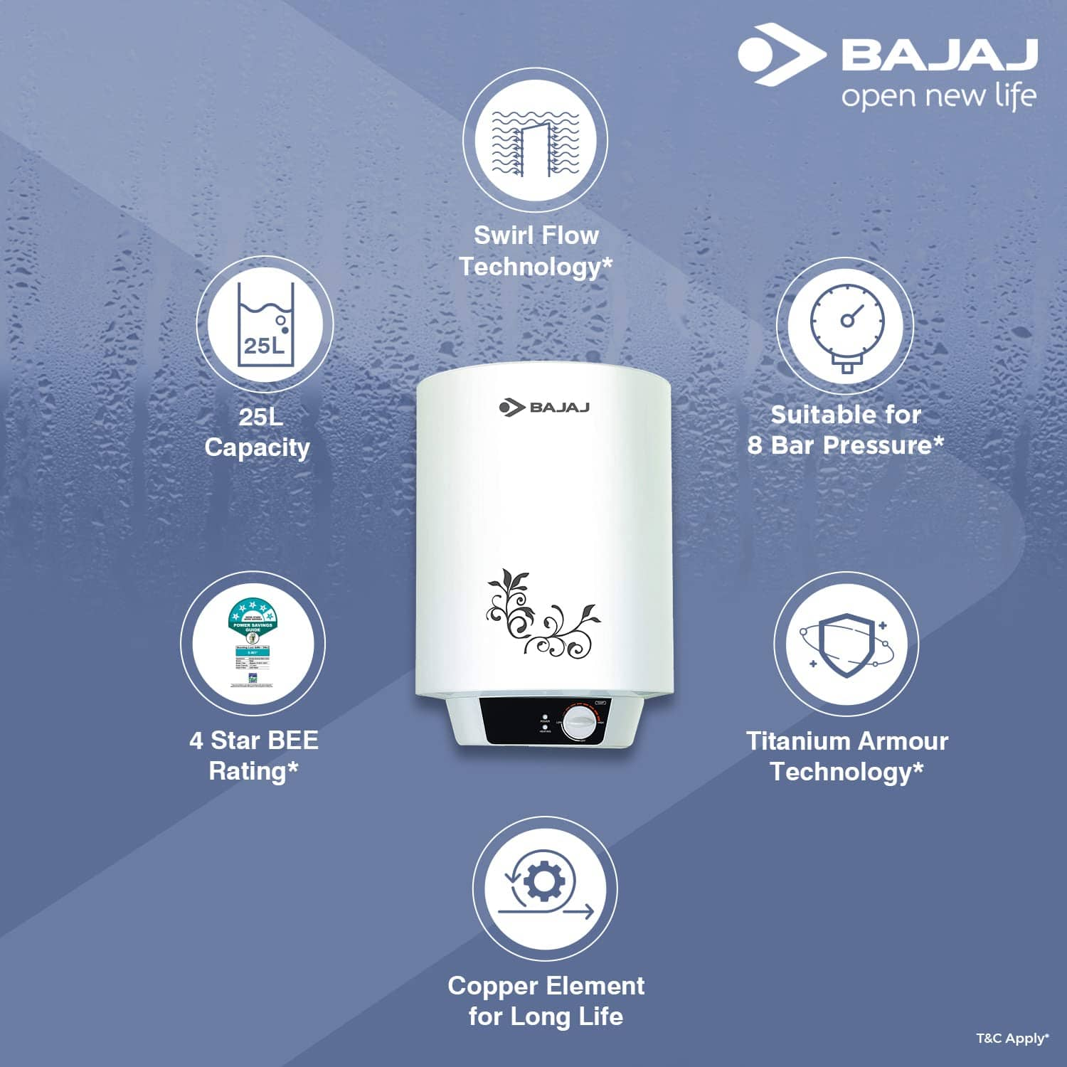 Buy Bajaj New Shakti Neo 25 L Water Geyser Online | Bajaj Mall