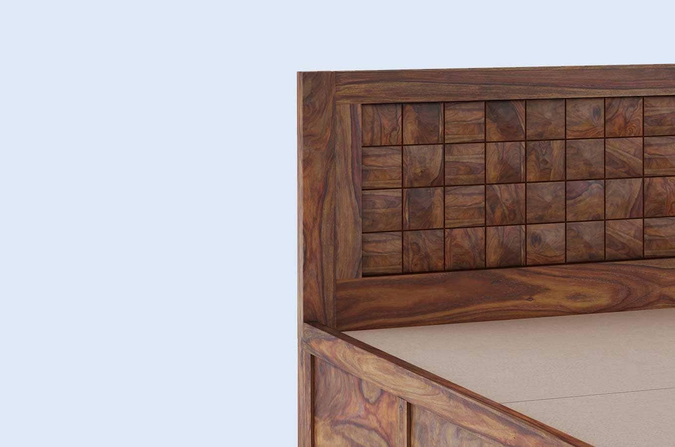 Springtek Dreamer Pure Sheesham Wood King Size Storage Bed Teak Color 78 X 72 Inches Solid 9388