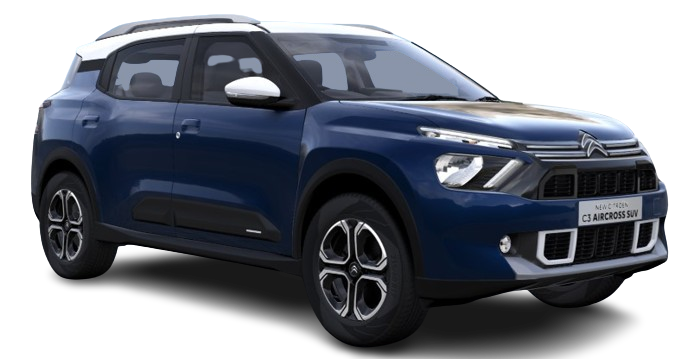 Citroen C3 Aircross Max AT DT (Cosmo blue(polar white)) on EMI | Bajaj Mall