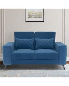 Duroflex Eden 2 Seater Premium Fabric Sofa with Cushion (Sapphire Blue)