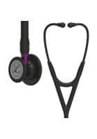 3M Littmann Cardiology IV Stethoscope, 6203, Black-Finish Chestpiece, Black Tube, Violet Stem, 27 inch