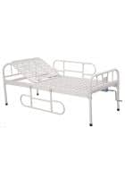 Kraft Medical Hospital Bed 144 Manual Collapsible MS railings Suitable for Hospitals and Critical Home care (White and Blue)