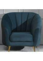 Apka Interior 1 Seater Velvet Sofa In Blue