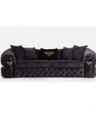 Apka Interior 3 Seater Velvet Purple Sofa