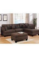 Apka Interior 6 Seater Fabric LHS L Shape Sofa Set (Brown)