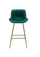 Apka Interior Anthrax Green Cafe Stool With Golden Finish Legs (Green)