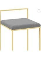 Apka Interior Anthrax Grey Bar Stool In Golden Finish (Gold)