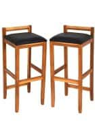 Apka Interior Anthrax Wood Bar Stool (Black)