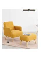 Apka Interior Arm Chair With Ottoman In Yellow