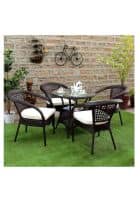 Apka Interior Garden Chair Set (4 Chair Plus 1 Table) (Brown)