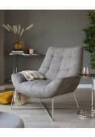 Apka Interior Grey Leather Occasional Chair (Grey)