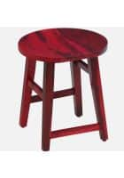 Apka Interior Gustav Sheesham Wood Round Stool (Red)