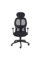 Apka Interior High Back Revolving Office Chair with Wheels (Black)