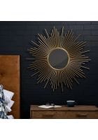 Apka Interior Iron Starburst Wall Mirror (Golden)