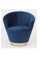 Apka Interior Lounge Chair In Blue Velvet Colour (Blue)