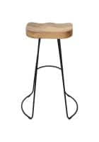 Apka Interior Matisse Curved Acacia Bar Stool (Black)