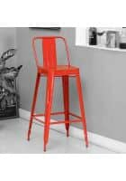 Apka Interior Matisse Red Aluminum Cafe Stool (Red)