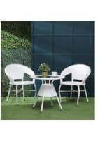 Apka Interior Outdoor Chair Table Set (2 Plus 1) White (White)