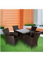 Apka Interior Outdoor Square Shape Dinning Table Set (Brown)