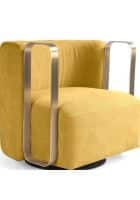 Apka Interior Rotating Yellow Chair (Yellow)