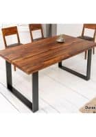 Apka Interior Seattle Acacia Wood With Iron Leg Dining Table (Black)