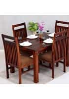 Apka Interior Solid Wood 4 Seater Dining Set In Honey Teak Finish