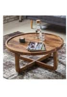 Apka Interior Solid Wood Curved Coffee Table