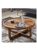 Apka Interior Solid Wood Curved Coffee Table (HONEY FINISH)