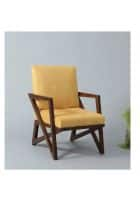 Apka Interior Solid Wood Upholstered Arm Chair (Brown)