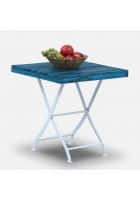 Apka Interior Syracuse Foldable Patio Cafe Table In Ocean Blue Finish (Blue)