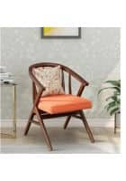 Apka Interior Teak Wood Upholstered Armchair (Brown)