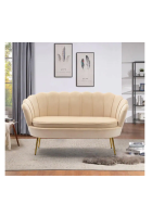 Apka Interior Velvet Upholstered Arm Loveseat Sofa