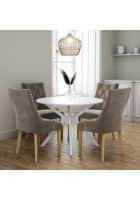 Apka Interior White Round Dining Table With 4 Chair