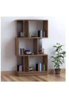 Apka Interior Zig Zag Wood Open Book Shelf 3 Shelves (Brown)