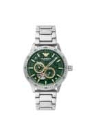 Emporio Armani Mario Analog Green Dial Mens Watch Silver (AR60053)