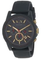 Armani Exchange Mens Outer Banks Blue Dial Silicon Chronograph Watch - AX1335