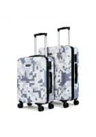 Assembly Hard-Sided Polycarbonate Digi Camo Printed Cabin & Medium Checkin 20 & 24 inch Set of 2 Unisex Multicolor Trolley Luggage