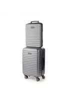 Assembly Starklite Cabin Hard 20 inch with Hard Shell Backpack Set of 2 Unisex Grey Trolley Luggage