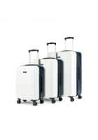 Assembly Starklite Dual Tone Hard-Sided 20, 24 & 28 inch Set of 3 Unisex White Blue Trolley Luggage