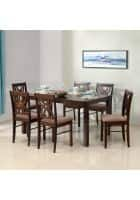 @home by Nilkamal Alice Six Seater Dining Set (Antique Cherry)